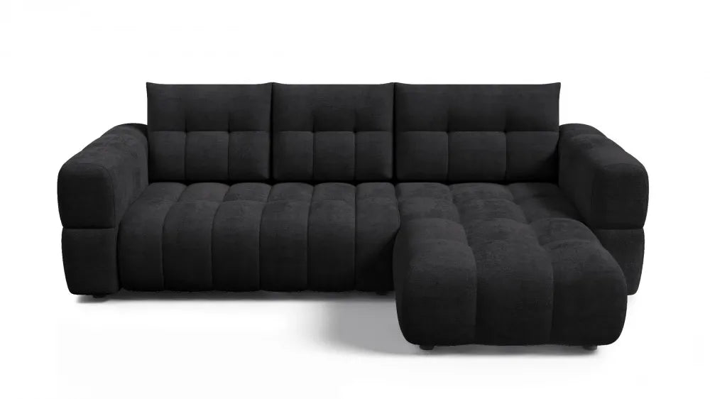 Coltar in forma de L tapitat cu material pet friendly Alias negru L264 x 160cm