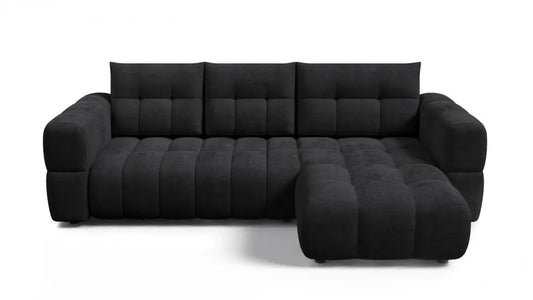 Coltar in forma de L tapitat cu material pet friendly Alias negru L264 x 160cm
