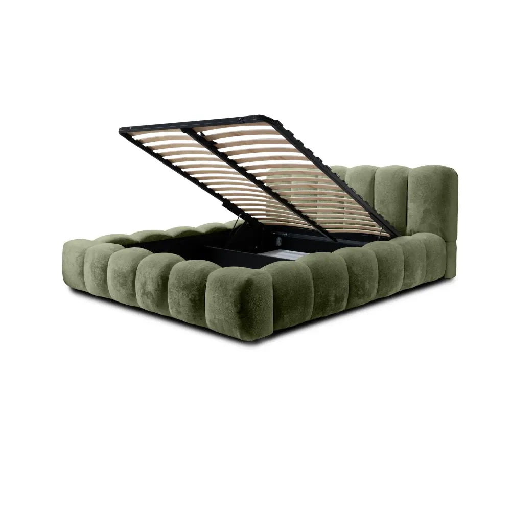 Pat 160x200cm tapitat cu Chenille Verde Dallas
