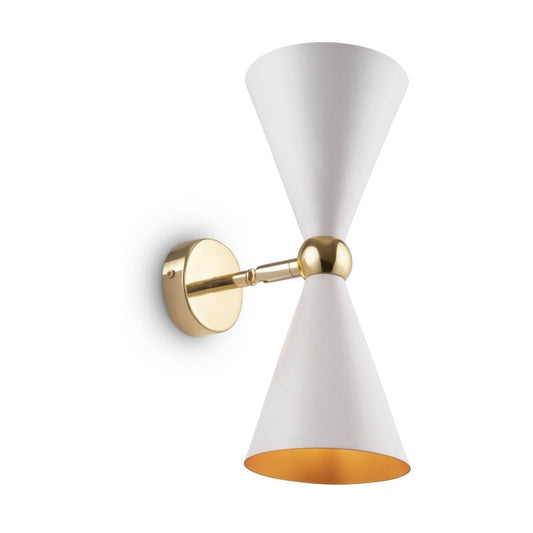Aplica de perete din Metal Alb cu 2 becuri L18x32xH27cm Vesper
