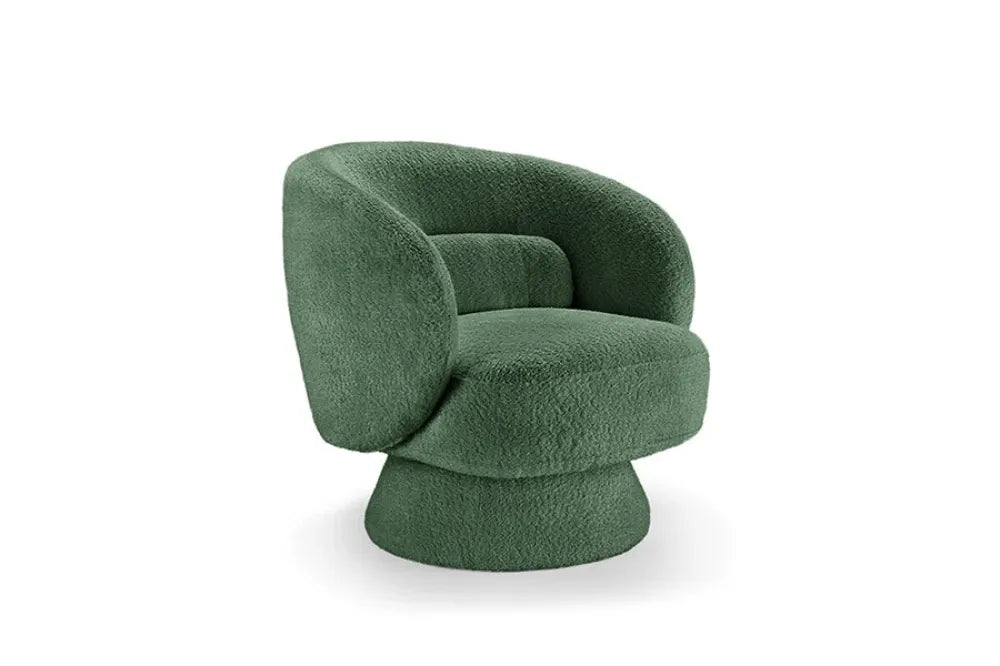 Fotoliu rotativ tapitat cu Stofa boucle Verde H76xL76xA75cm Bossa Nova