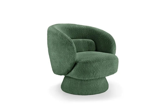 Fotoliu rotativ tapitat cu Stofa boucle Verde H76xL76xA75cm Bossa Nova
