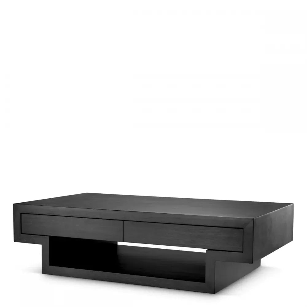 Masuta de cafea Dreptunghiulara din Furnir de stejar Gri carbune L140xl80cm Rialto Eichholtz