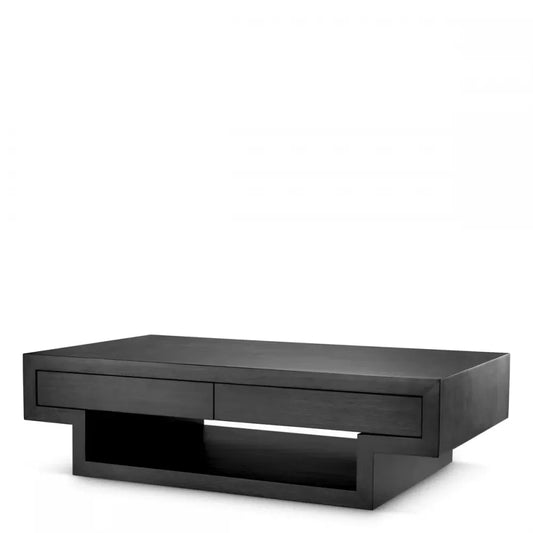 Masuta de cafea Dreptunghiulara din Furnir de stejar Gri carbune L140xl80cm Rialto Eichholtz