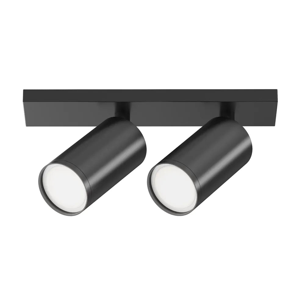 Spot dublu aplicabil din Aluminiu Negru H12xL34cm IP 20 GU10 10W FOCUS S