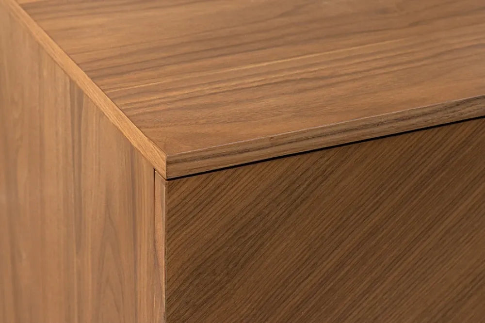 Comoda din MDF/Furnir de nuc Maro si Metal Negru L180xH80cm GRANDEZZA