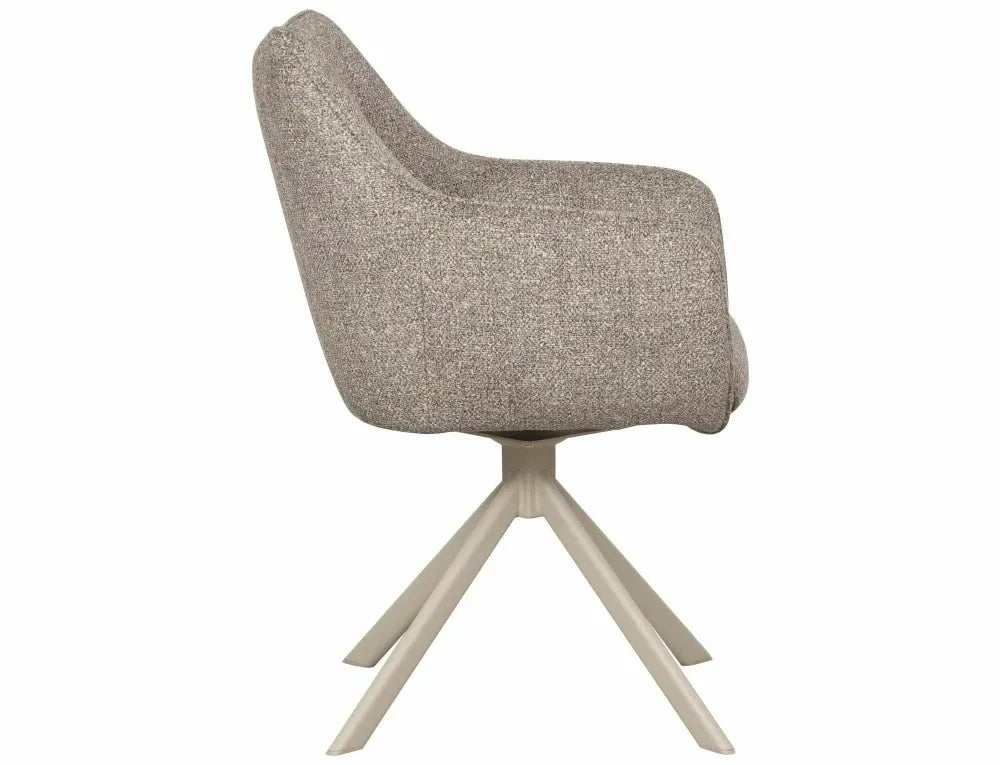 Scaun rotativ din Stofa Leo Maro si Metal Bej H86xL61xA58cm Azalia