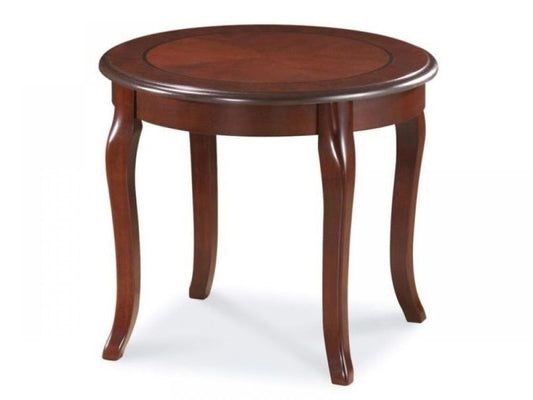 Masuta de colt Rotunda din MDF si Lemn Maro D60xH50cm Royal