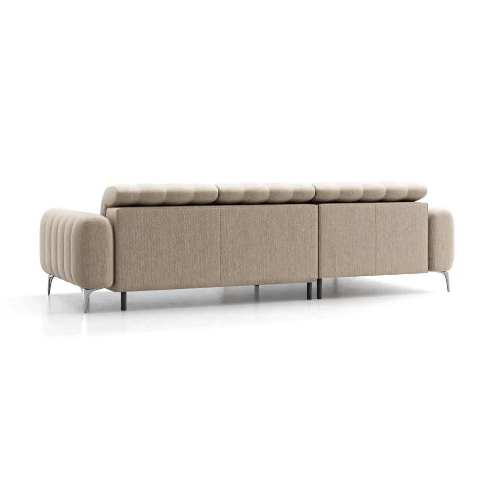 Coltar extensibil electric tapitat cu Stofa Bej Padova I