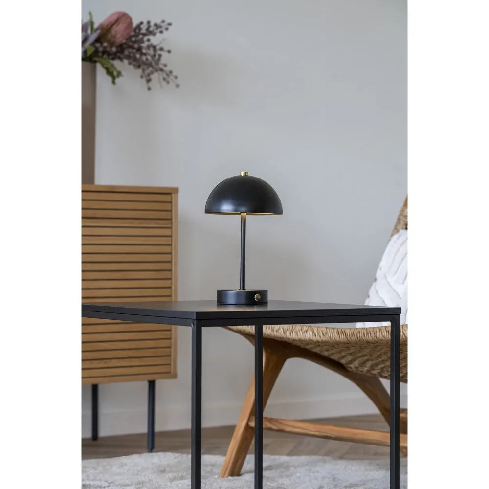 Veioza reincarcabila din Metal Negru H25xD15cm Holt