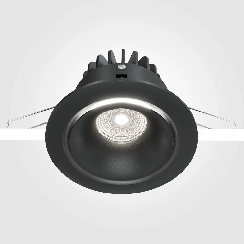 Spot incastrat rotund din Aluminiu Negru H7.5xD10cm IP 20 12W 830lm 4000k Yin