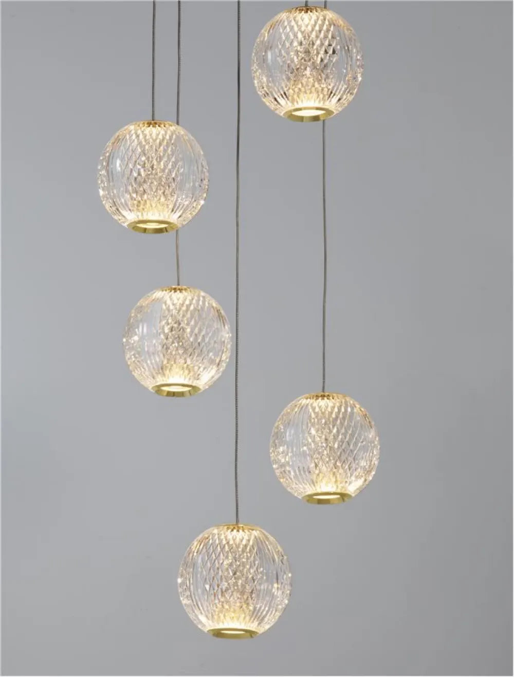 Candelabru structura din Aluminiu Auriu si abajur din Acrilic Transparent H120xL30cm IP20 26W 1213lm 3200k BRILLANTE
