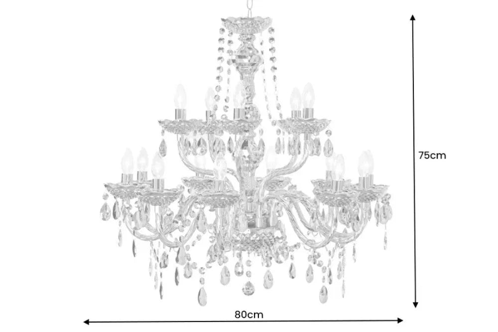 Candelabru din Metal Argintiu si Acrilic Auriu D80xH75cm CRYSTAL