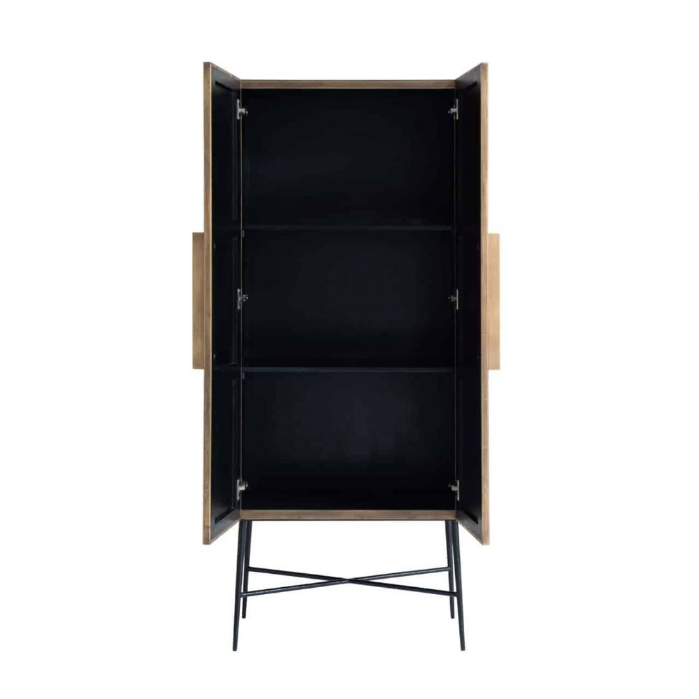 Dulap din MDF si Metal Maro/negru L75xH182cm Ironville Richmond Interiors
