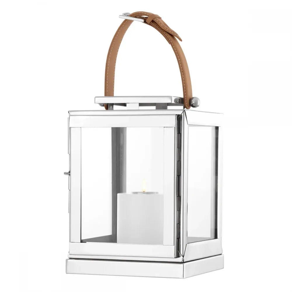 Suport lumanare din Metal/Sticla Argintiu/Transparent L17xH23cm Georgian S Eichholtz