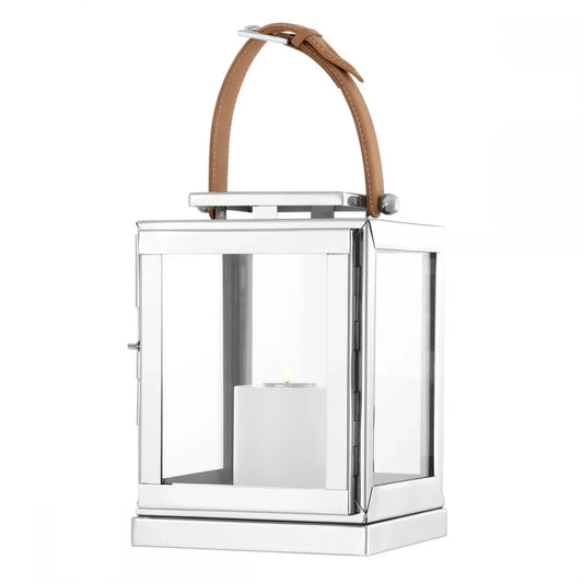Suport lumanare din Metal/Sticla Argintiu/Transparent L17xH23cm Georgian S Eichholtz