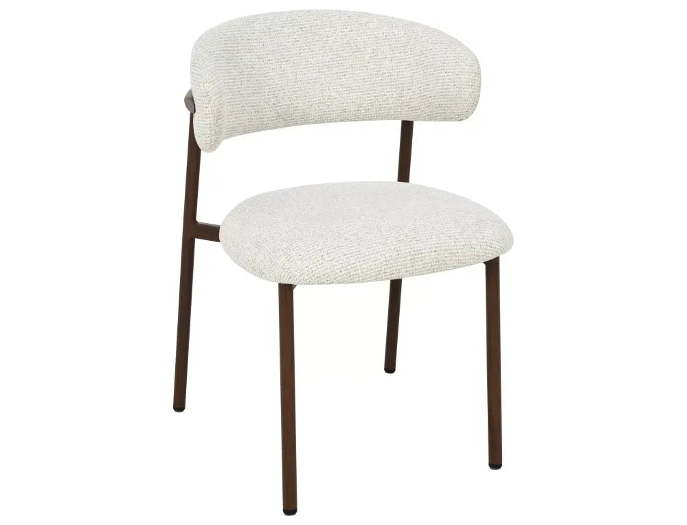 Set 2 scaune din Stofa Bej deschis  si Metal Maro inchis H80xL56xA58cm Elton II