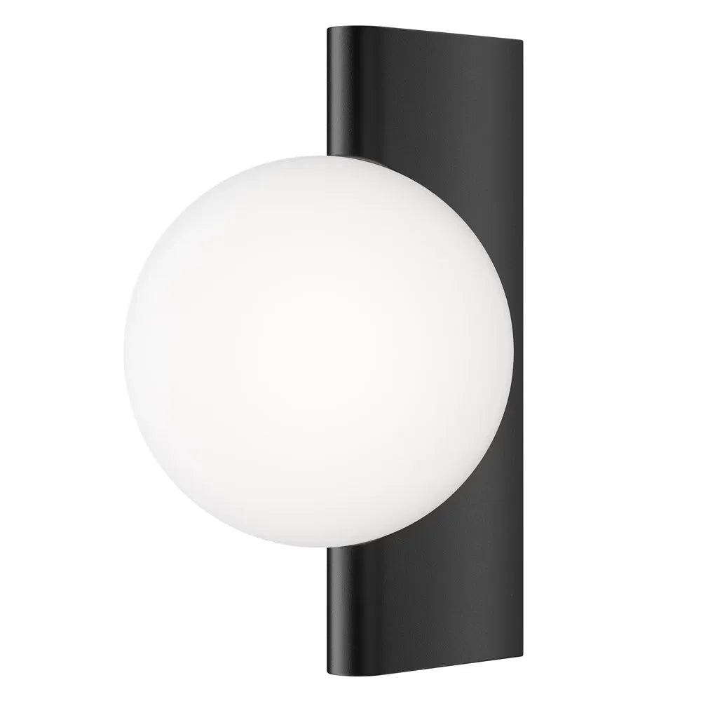 Aplica de perete din Metal si Sticla Negru/Alb H30xL18cm 25W Avant-garde