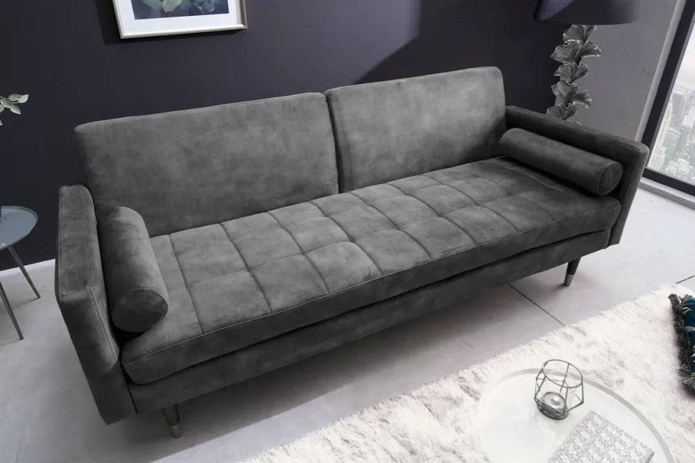 Canapea tapitat cu Catifea Gri L196cm Couture