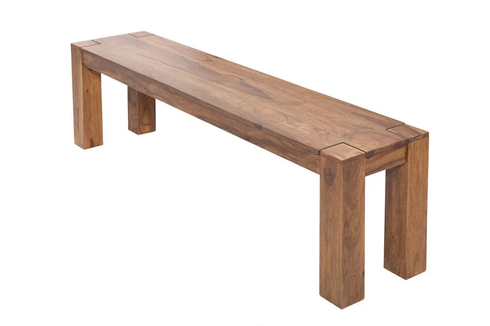 Bancheta din Lemn de sheesham Maro H45xL140cm Makassar