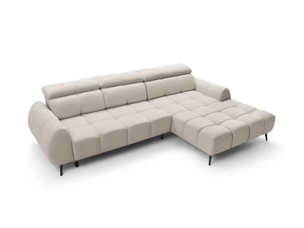 Coltar extensibil electric tapitat cu Catifea Bej Piano