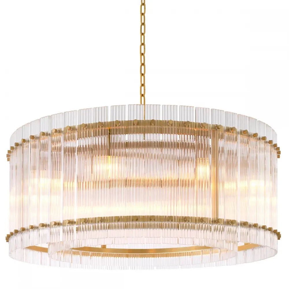 Candelabru din Metal Alama atichizata si Sticla Transparent H43xD94cm Ruby Single Eichholtz