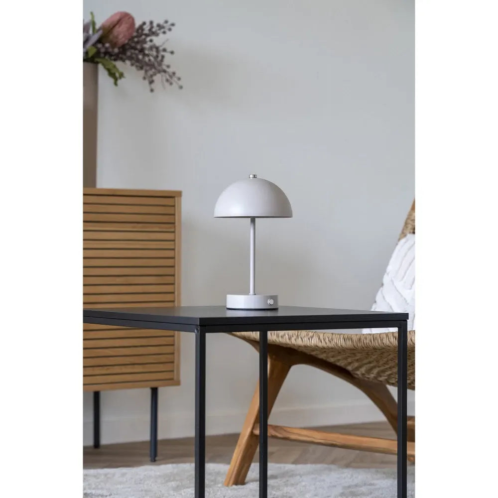 Veioza reincarcabila din Metal Bej H25xD15cm Holt