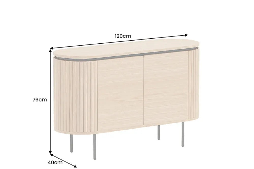 Comoda din MDF/Furnir de stejar Maro si Metal Negru L120xH76cm ATELIER