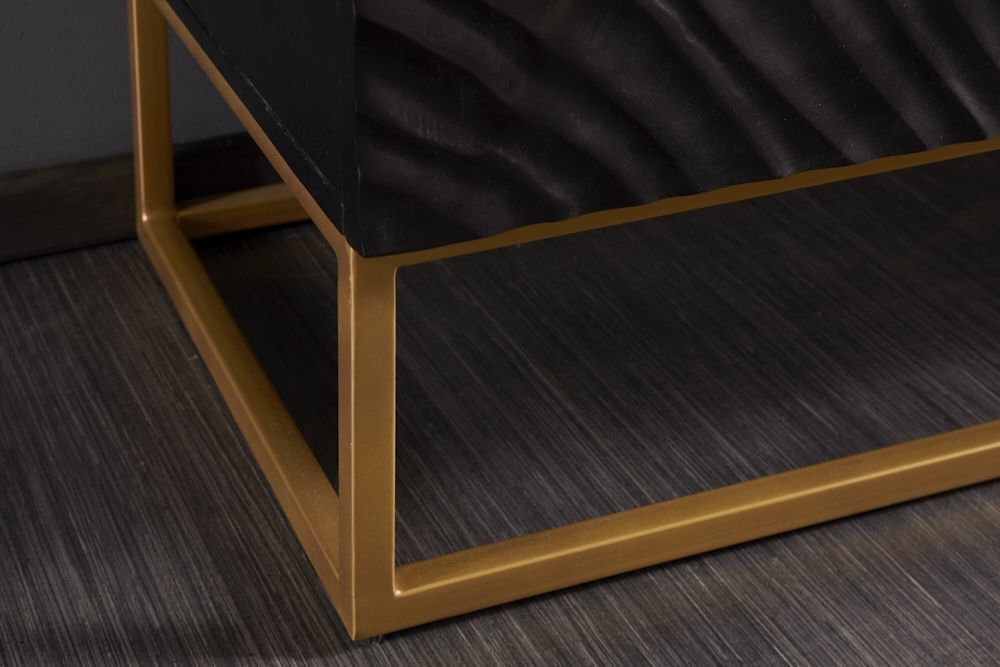 Dulap din Lemn masiv de mango si Metal Negru/Auriu Scorpion L100xH120cm