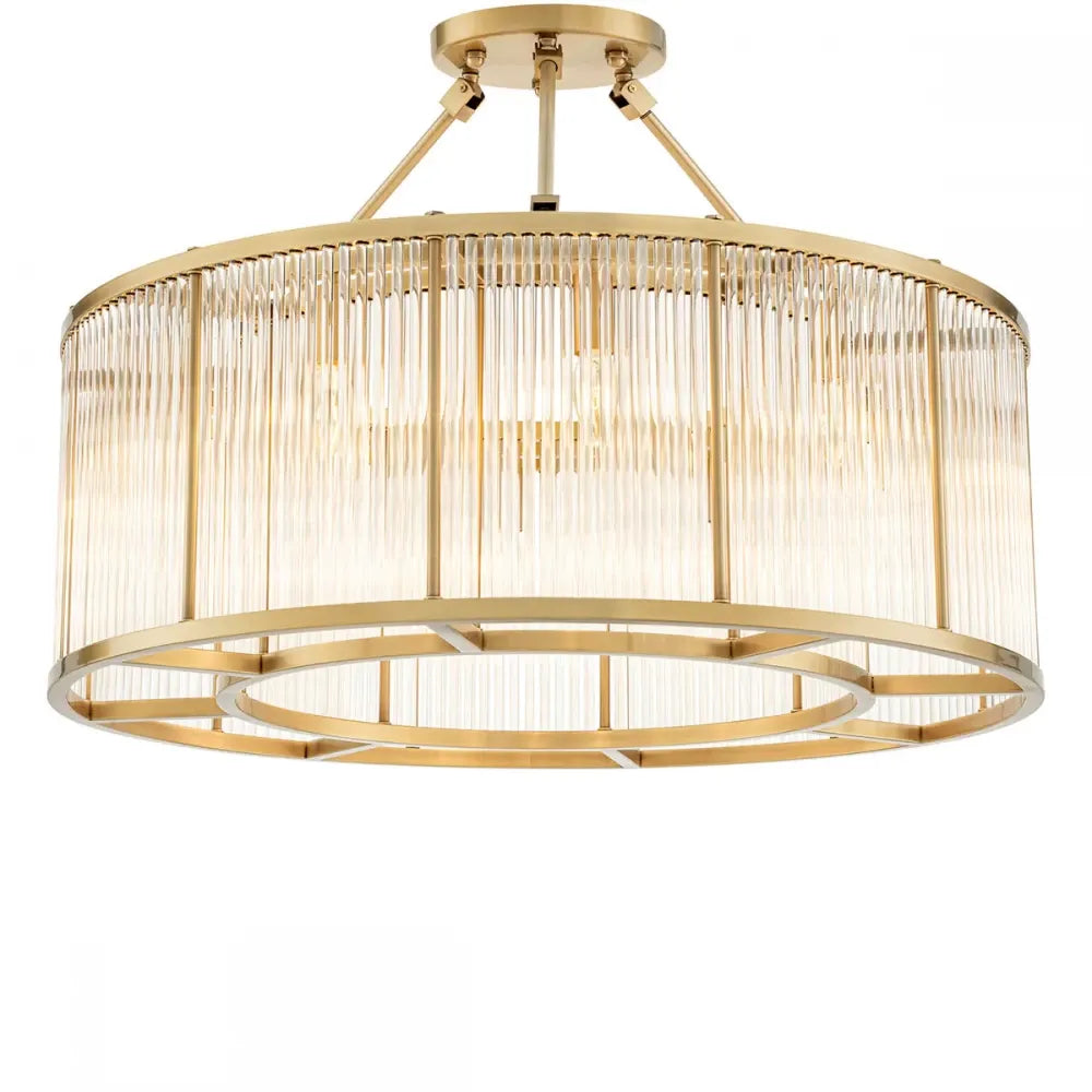 Plafoniera din Metal Alama si Sticla Transparent H61xD80cm Bernardi L Eichholtz