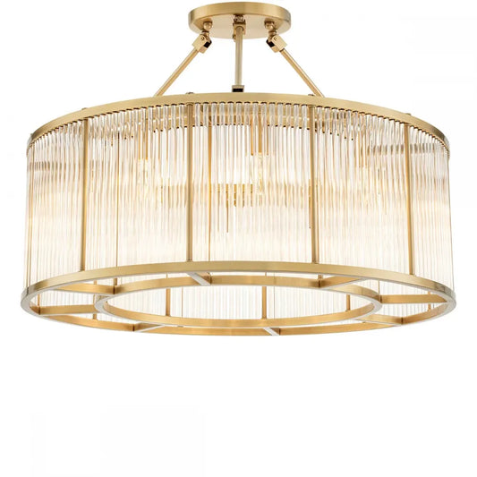 Plafoniera din Metal Alama si Sticla Transparent H61xD80cm Bernardi L Eichholtz
