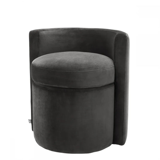 Taburet tapitat cu Catifea Gri L61xA57xH64cm Arcadia Eichholtz
