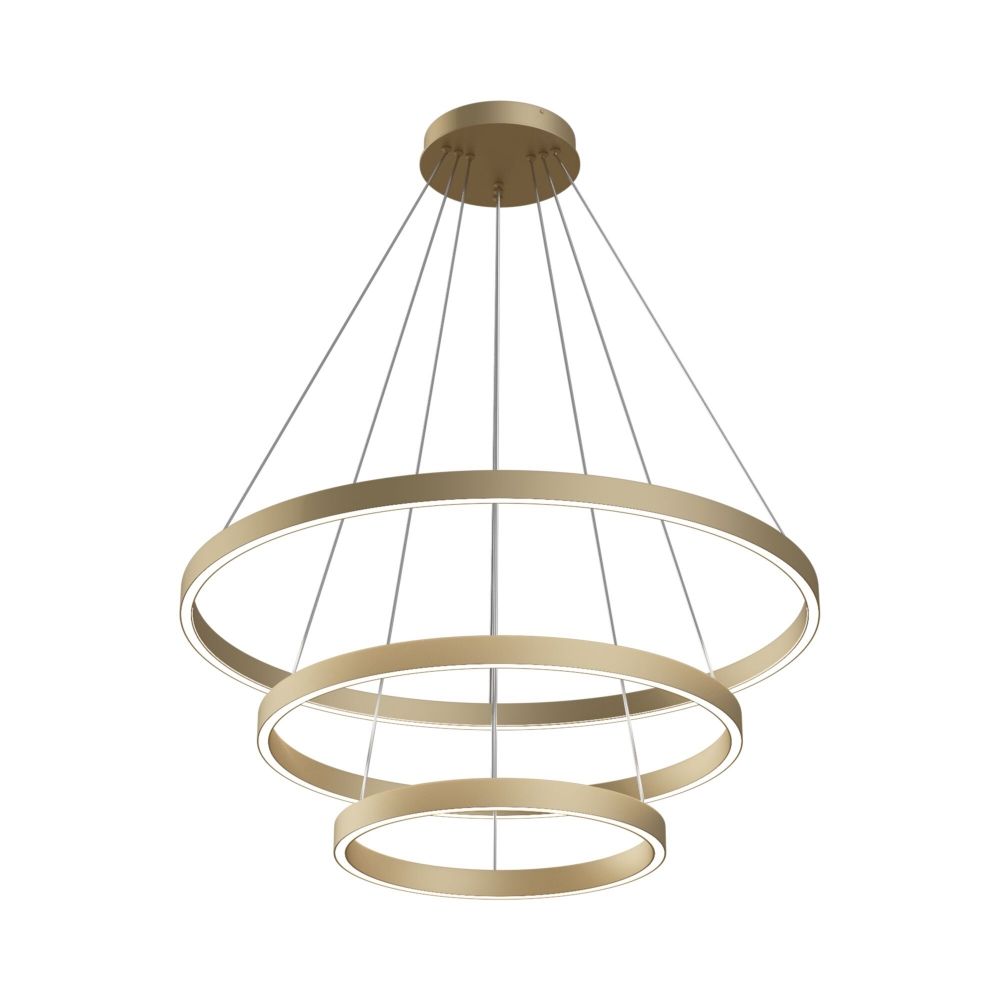 Lustra rotunda cu inaltime reglabila din Aluminiu Auriu cu LED D80xH120cm Rim
