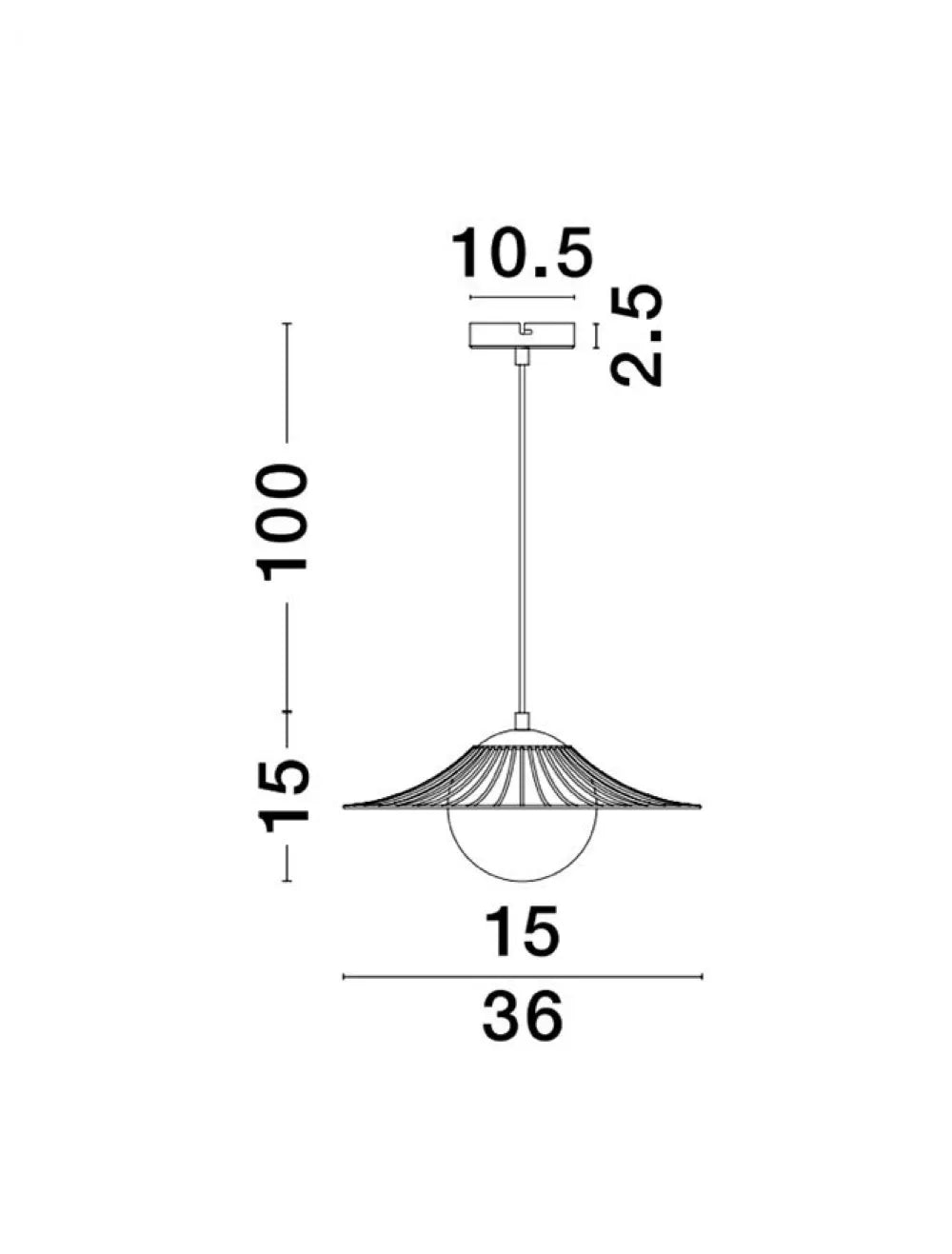 Pendul structura din Metal Alb si abajur din Sticla Alb H115xL36cm IP20 FLY