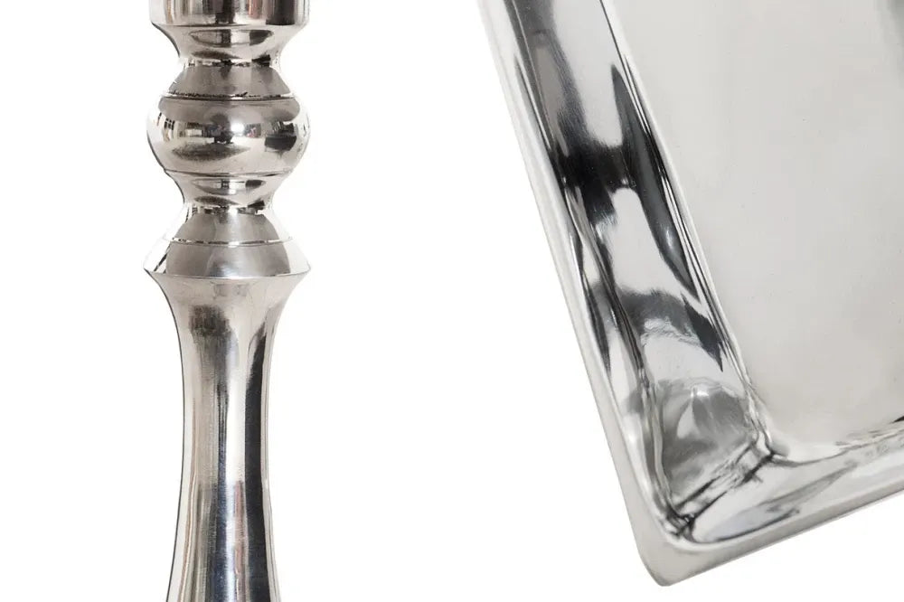 Set 2 masute laterale din Metal Argintiu L35xH55cm Jardin