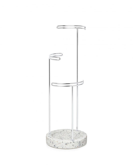 Suport bijuterii din Metal Alb D15xH42cm Tesora