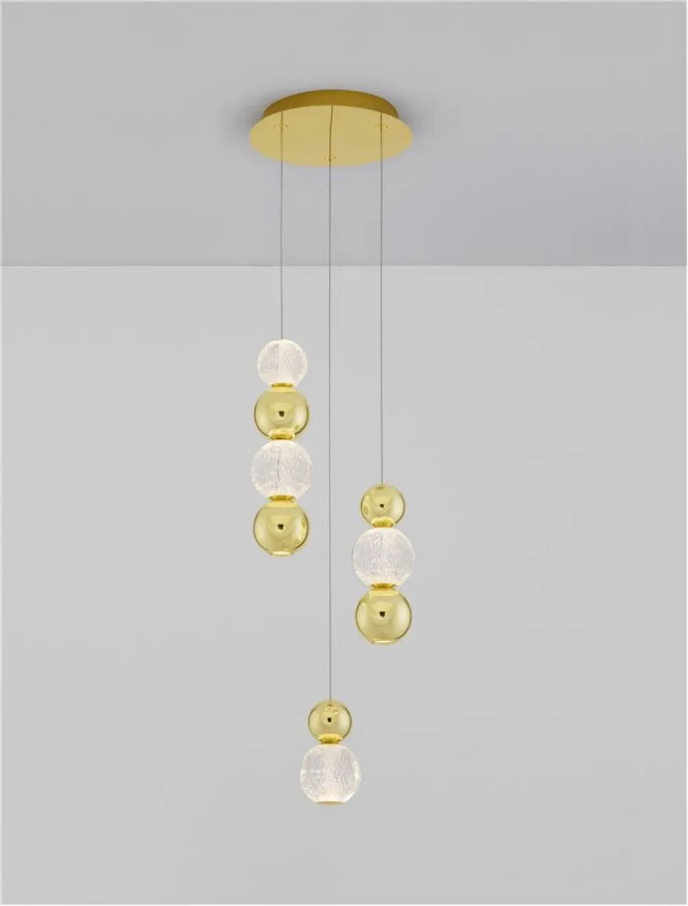 Candelabru structura din Aluminiu Auriu si abajur din Acrilic Transparent H200xL30cm IP20 19W 1232lm 3200k BRILLE