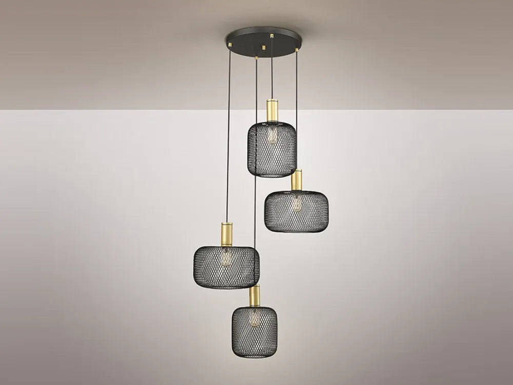 Candelabru din Metal Negru/Auriu H150xD58cm Osiris