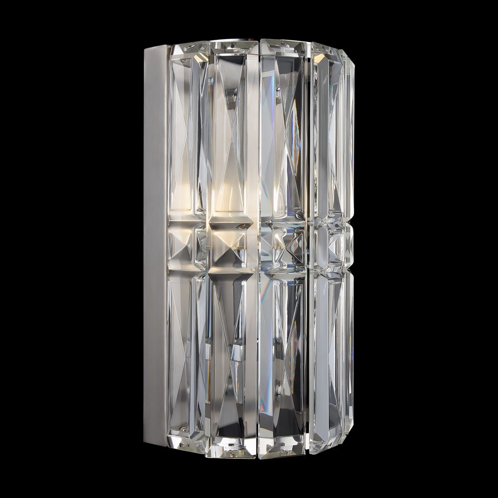 Aplica de perete Metal si Sticla Argintiu/Transparent L10xH25cm Facet