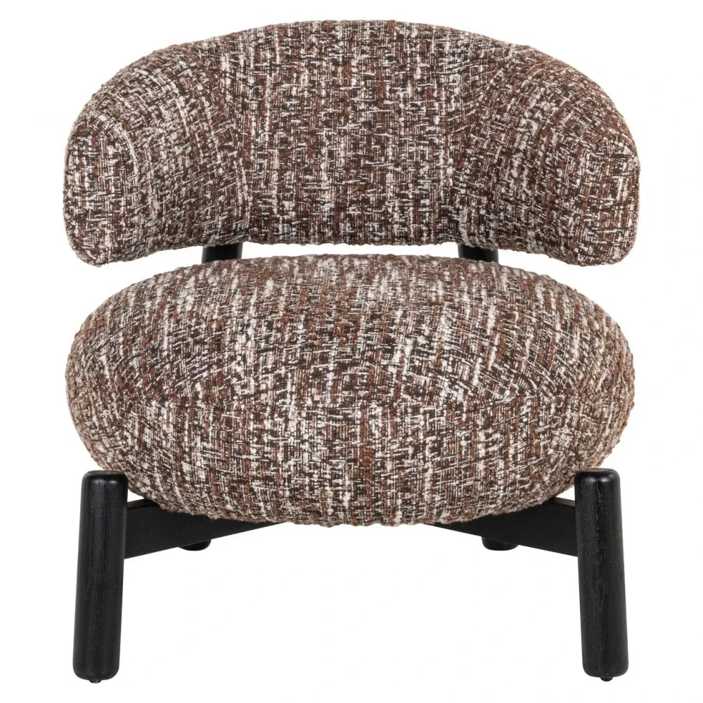 Fotoliu din Stofa Maro si Lemn Negru L74xH86cm Ornella Richmond interiors