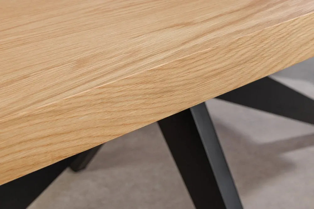 Masa din MDF/Funir de stejar Maro si Metal Negru L200xH76cm Zeus