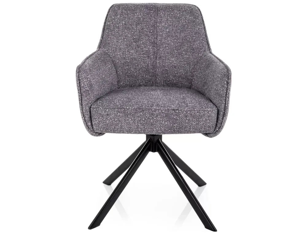 Scaun rotativ din Stofa Gri si Metal Negru H83xL55xA62cm Notti