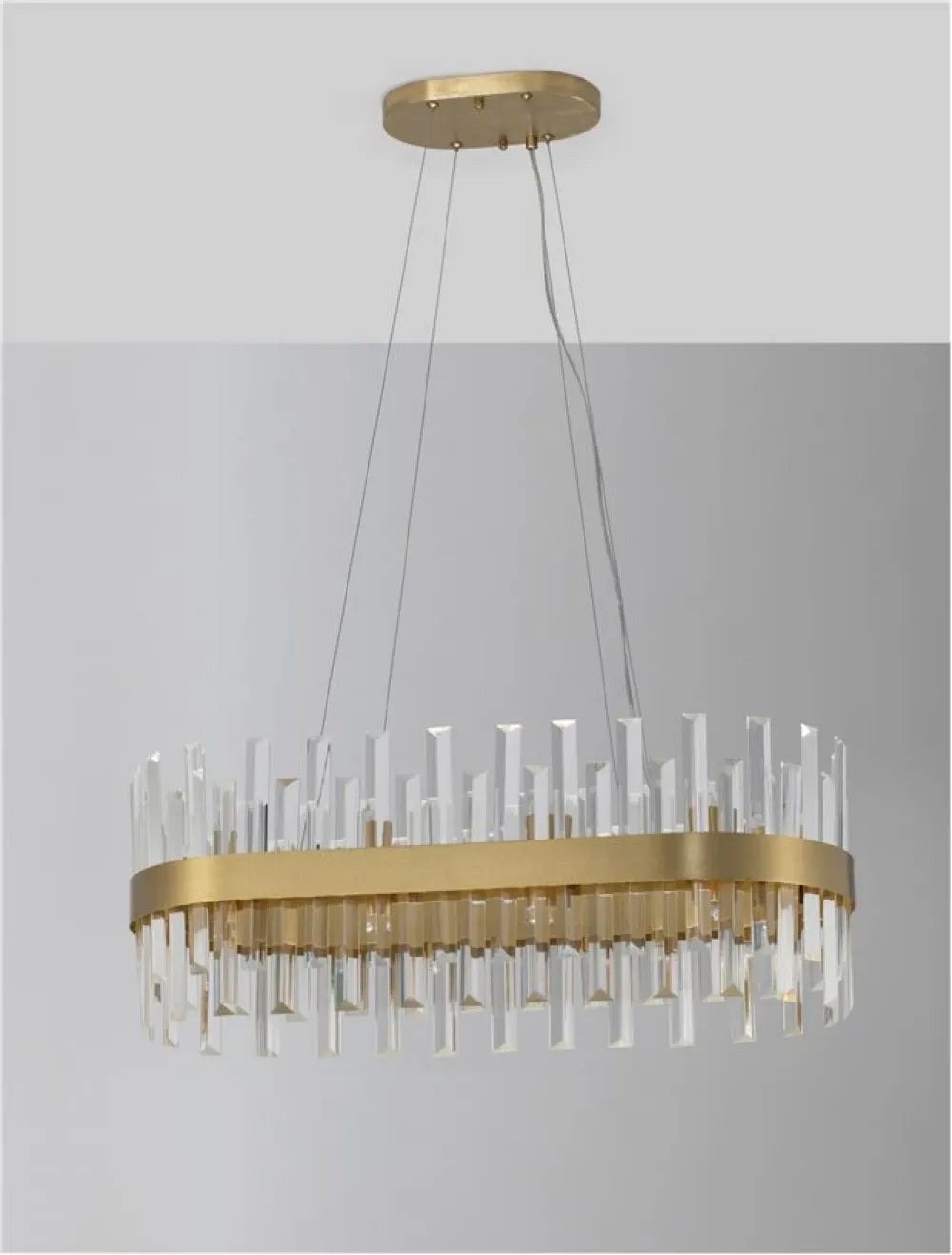 Candelabru structura din Metal Auriu si abajur din Cristal Transparent H120xL80cm IP20 CROWN