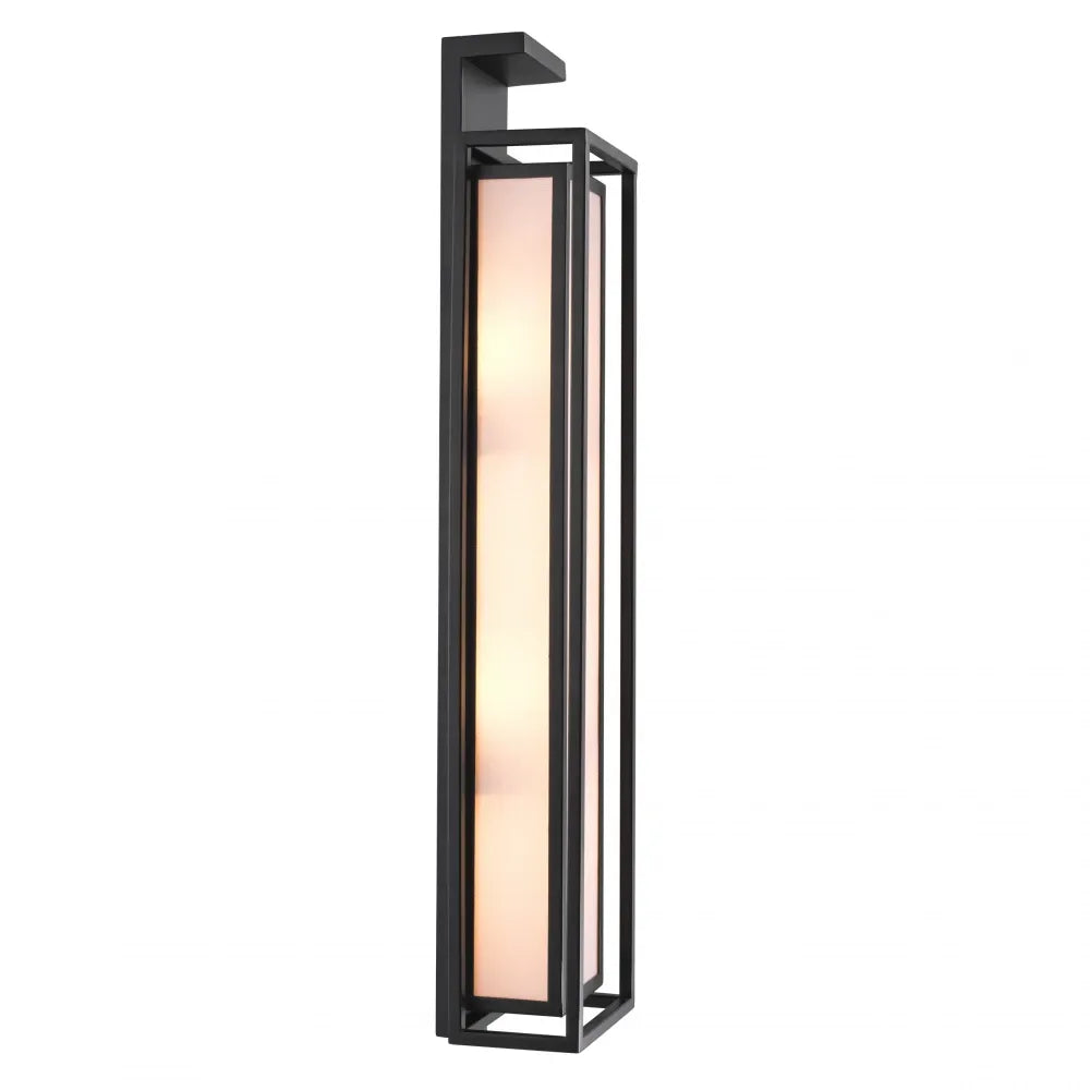 Aplica de perete din Metal Negru si Stofa Alb H70xL15cm Versus Eichholtz