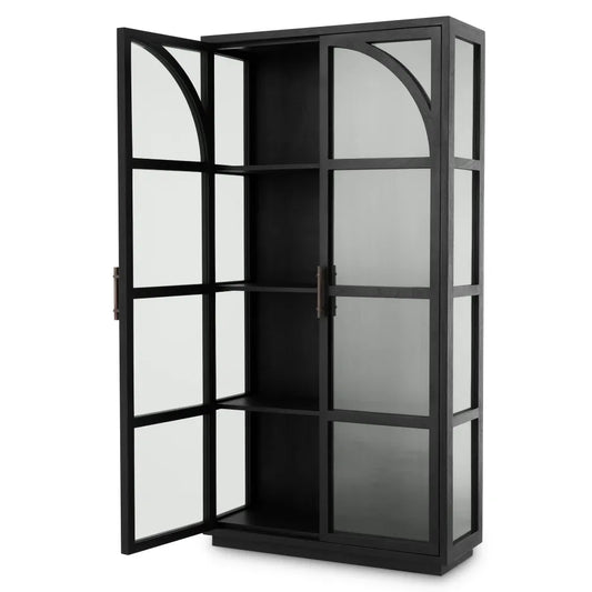 VItrina din MDF/Funir de stejar Negru L118xH210cm San Bernardino Eichholtz
