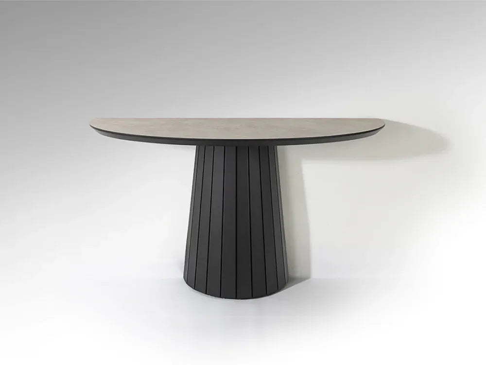 Consola din MDF Negru si MDF Cu efect de piatra L130xH80cm Koria