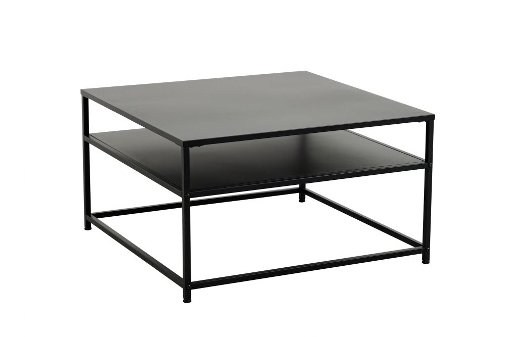 Masuta de cafea Patrata din Metal Negru L70xH40cm Dura Steel
