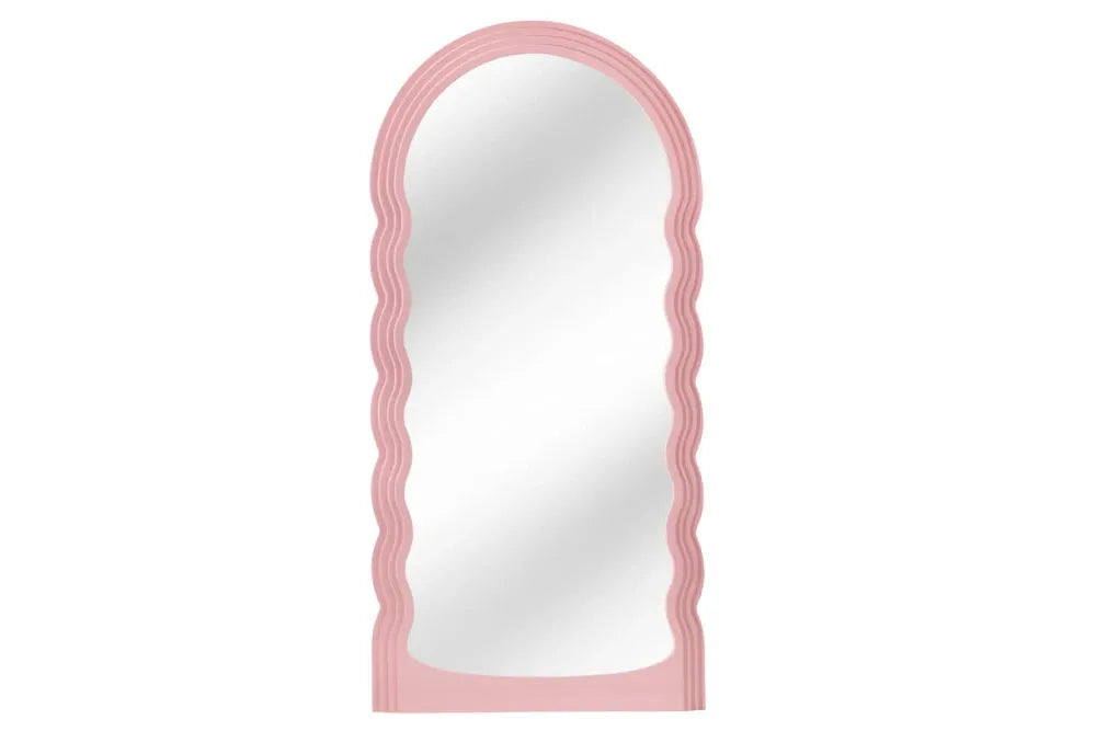 Oglinda cu rama din Poliuretan/MDF Roz H160xL80cm Wave