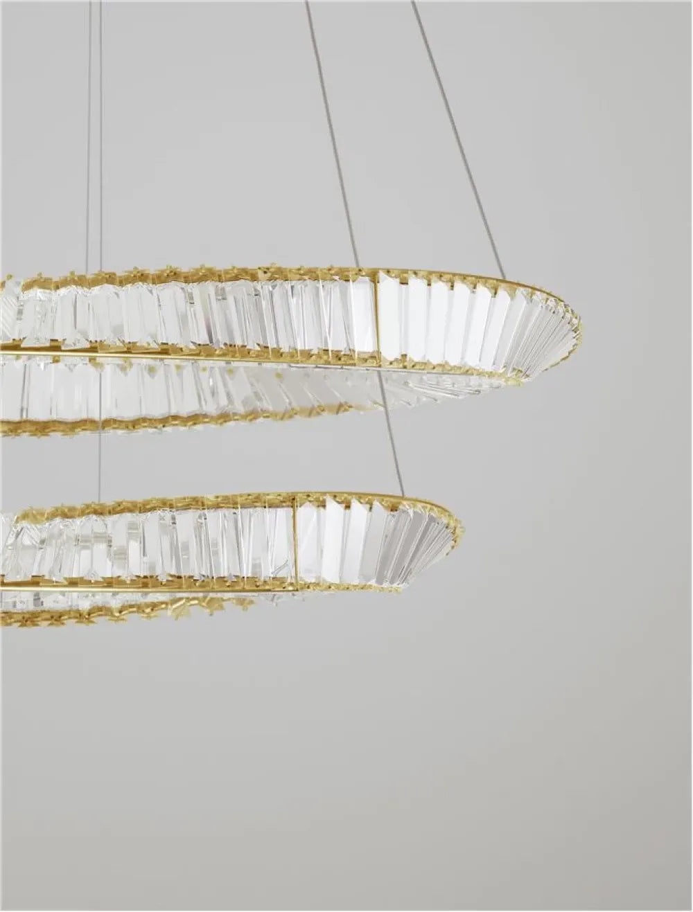 Candelabru structura din Metal Auriu si abajur din Cristal Transparent H150xD80cm IP20 72W 6351lm 3500k AURELIA