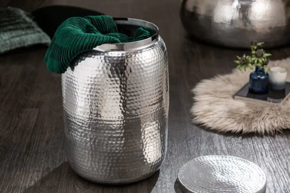 Masuta laterala Rotunda din Aluminiu Argintiu D35xH48cm Orient Storage